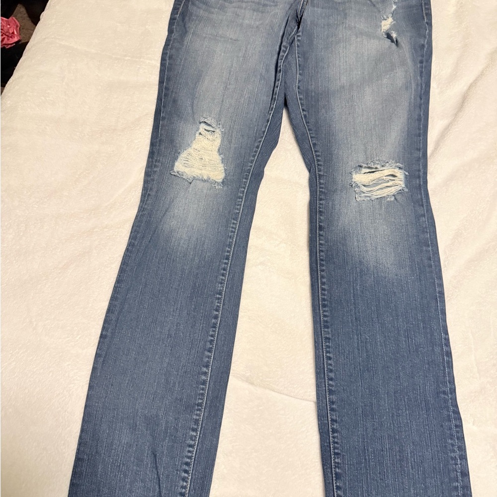 Torrid Light Blue Distressed Bootcut Jeans